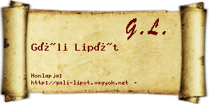 Gáli Lipót névjegykártya